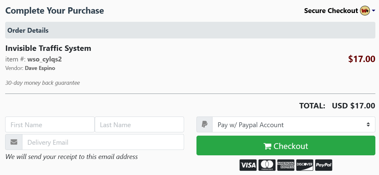 Invisible Traffic System.-Secure-Checkout
